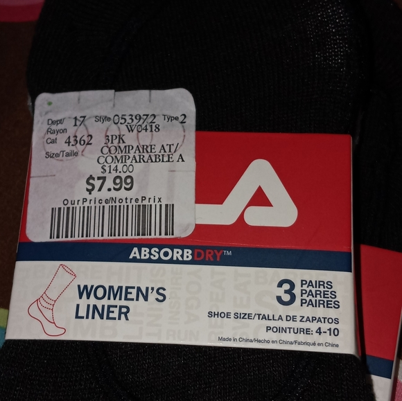 FILA liner socks. 2 sets of 3. NWT. - Picture 5 of 6